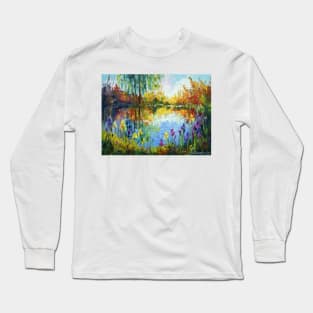 Irises by the pond Long Sleeve T-Shirt